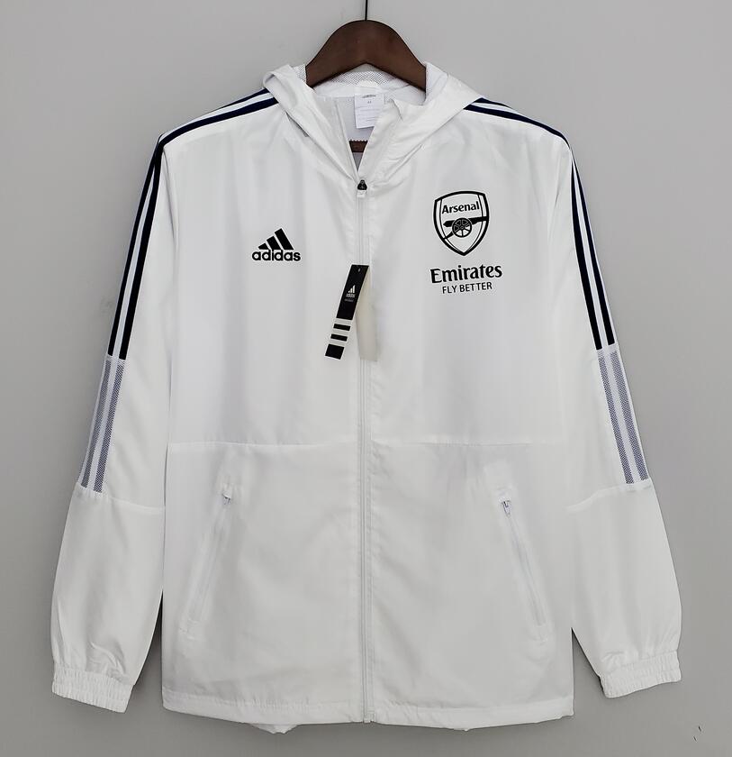 2022/23 Arsenal White Hoodie Windbreaker Jacket